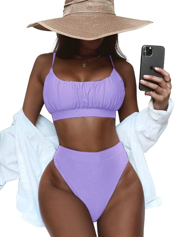 Lilosy High Waisted Tummy Control Bikini Swimsuit Set 2 Piece | Amazon (US)