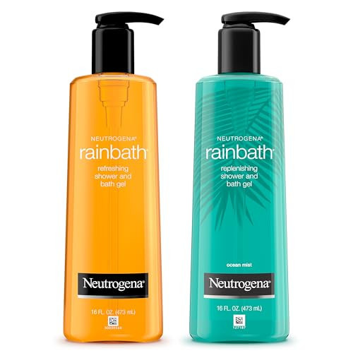 Neutrogena Rainbath Refreshing & Cleansing Shower & Bath Gel, Moisturizing Daily Body Wash & Shaving Gel for Soft Skin, Two Pack Including Ocean Mist & Original Scents, 2 x 16 fl. oz | Amazon (US)
