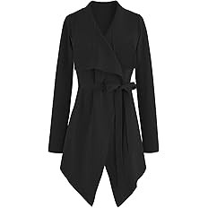 CHICWISH Women's Classy Light Tan/Black Open Front Knit Coat Cardigan | Amazon (US)