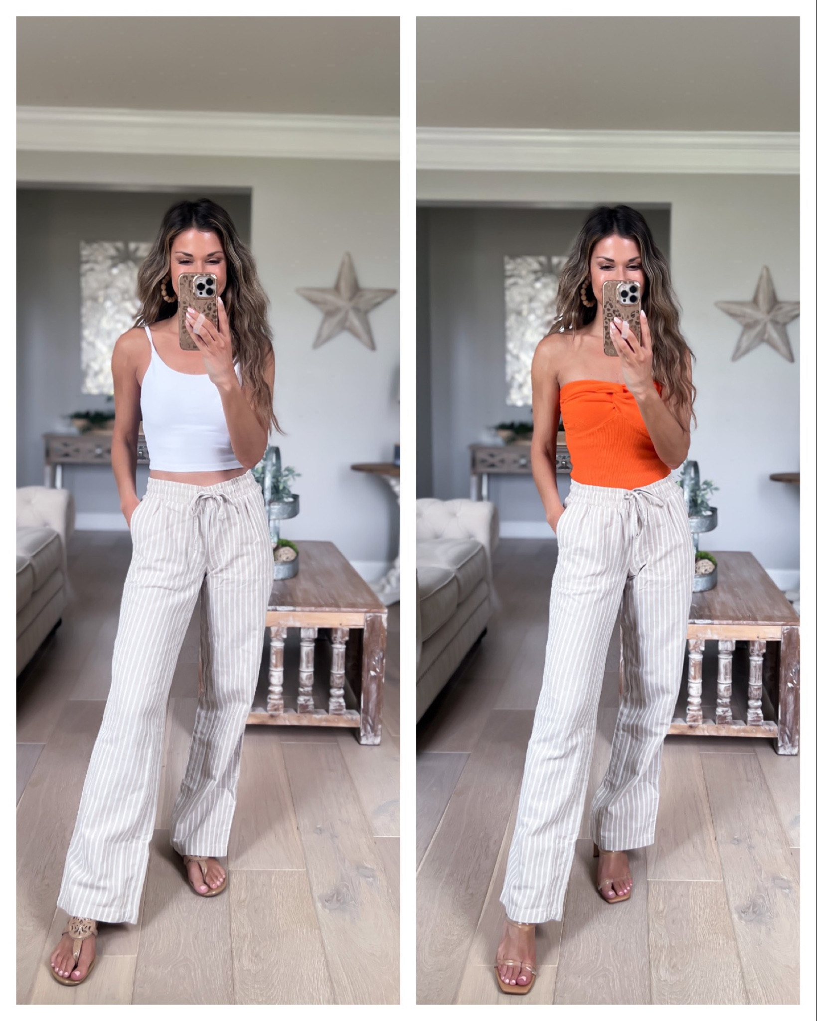 Linen pants//full length on me at 5’1//size down if between//xs//sports bra tank//size up//small//tube top//xs//sandals//sized up 1/2//heels//tts//

#LTKFind #LTKsalealert #LTKunder50