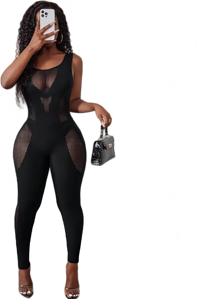 Women Sexy Fishnet Bodysuit Mesh Badydoll Soft Nightwear Lingerie One Piece | Amazon (US)