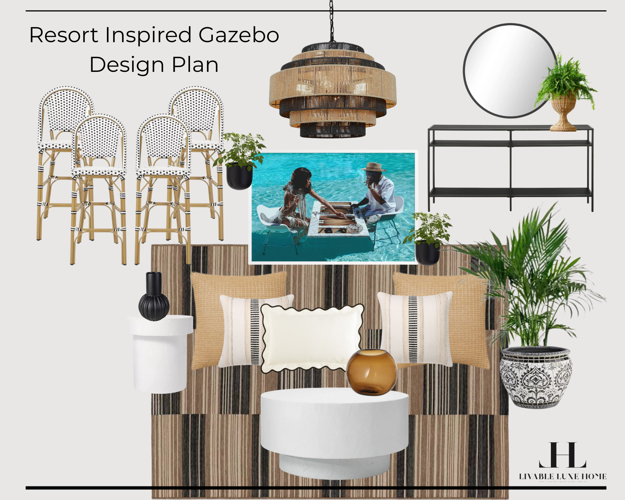 Resort inspired backyard on a budget styled with decor items from Home Depot, Target, Amazon, At Home, and West Elm. Shop my exact picks for outdoor furniture, patio styling, and budget-friendly backyard decor. 

 #LTKSeasonal #LTKHome #LTKStyleTip