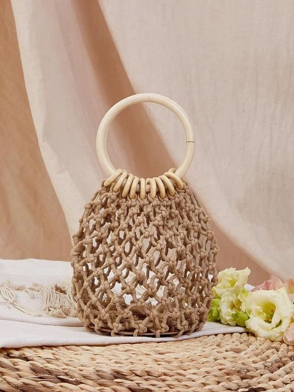 Mini Minimalist Straw Bag With Inner Pouch | SHEIN