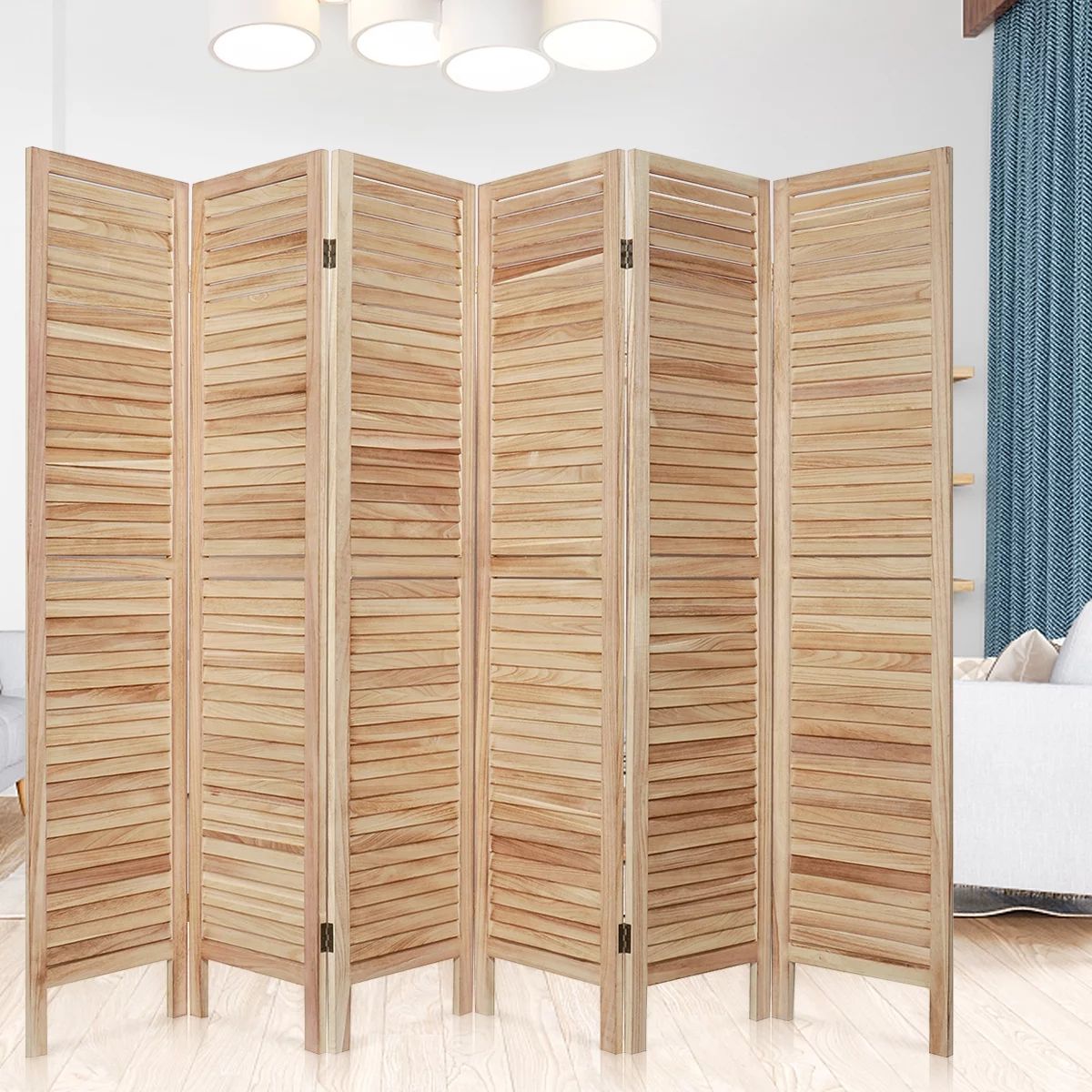 Room Divider 5.6 Ft Tall Wood Folding Privacy Screen 6 Panel Patio Outdoor Fold Partition Porch f... | Walmart (US)