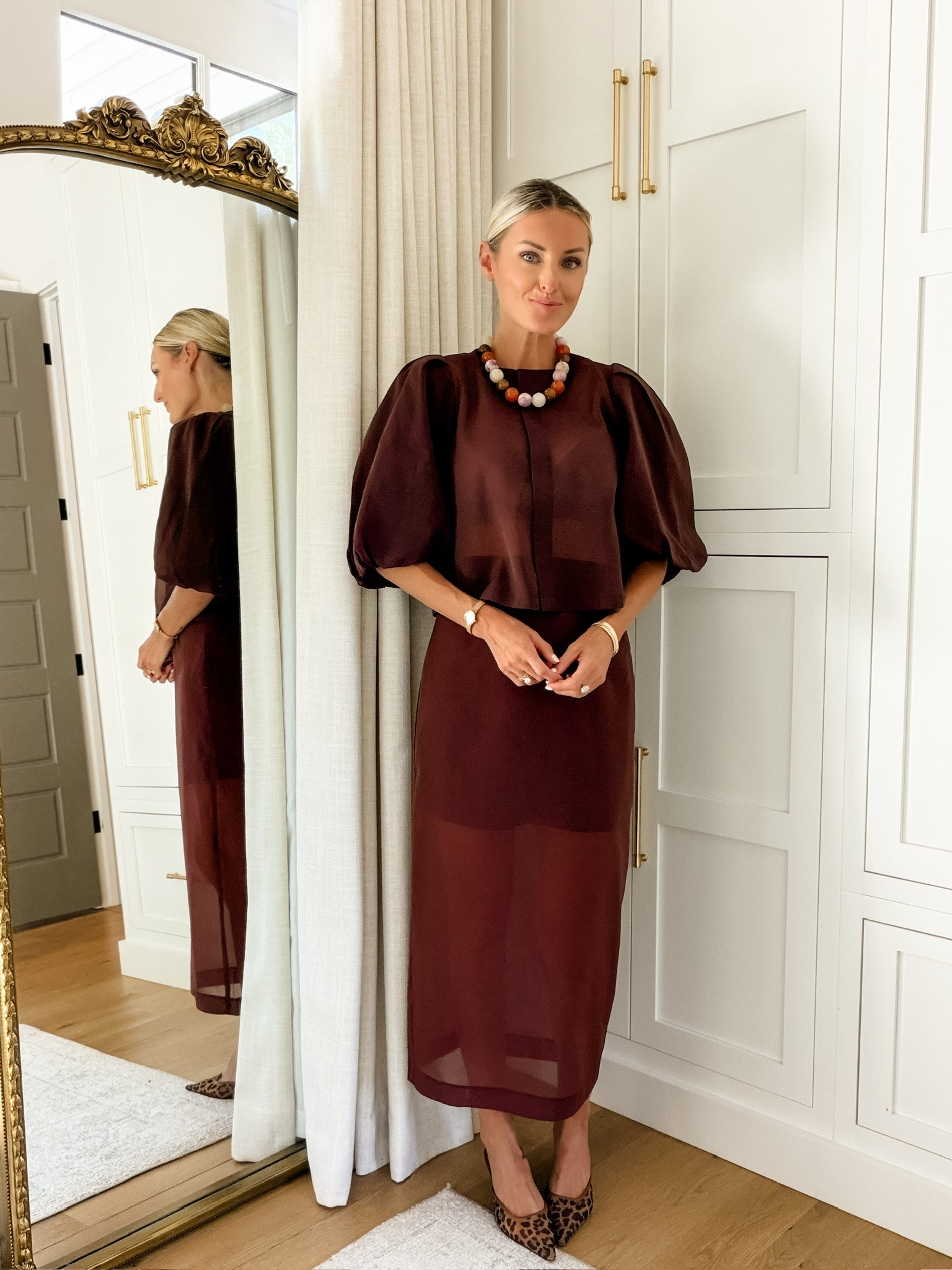 This is such a chic set! I love the organza material - it makes it very elevated! And, you could definitely style these pieces separately! Wearing XS/0!

Loverly Grey, Shopbop, matching set, brown set, fall outfit, fall event

#LTKSeasonal