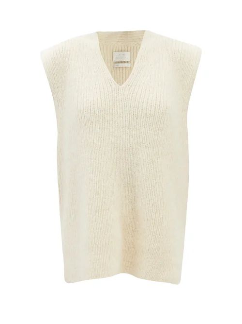 Lauren Manoogian - V-neck Ribbed-knit Sleeveless Sweater - Womens - Ivory | Matches (US)