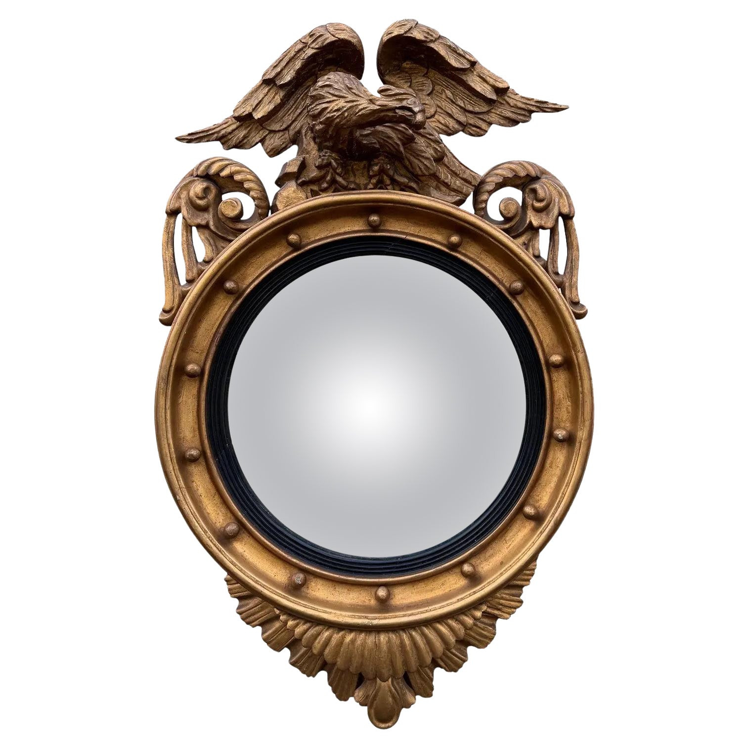 English Federal Eagle Convex Mirror | 1stDibs