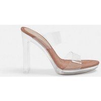 Nude Double Strap Clear Heels | Missguided (US & CA)