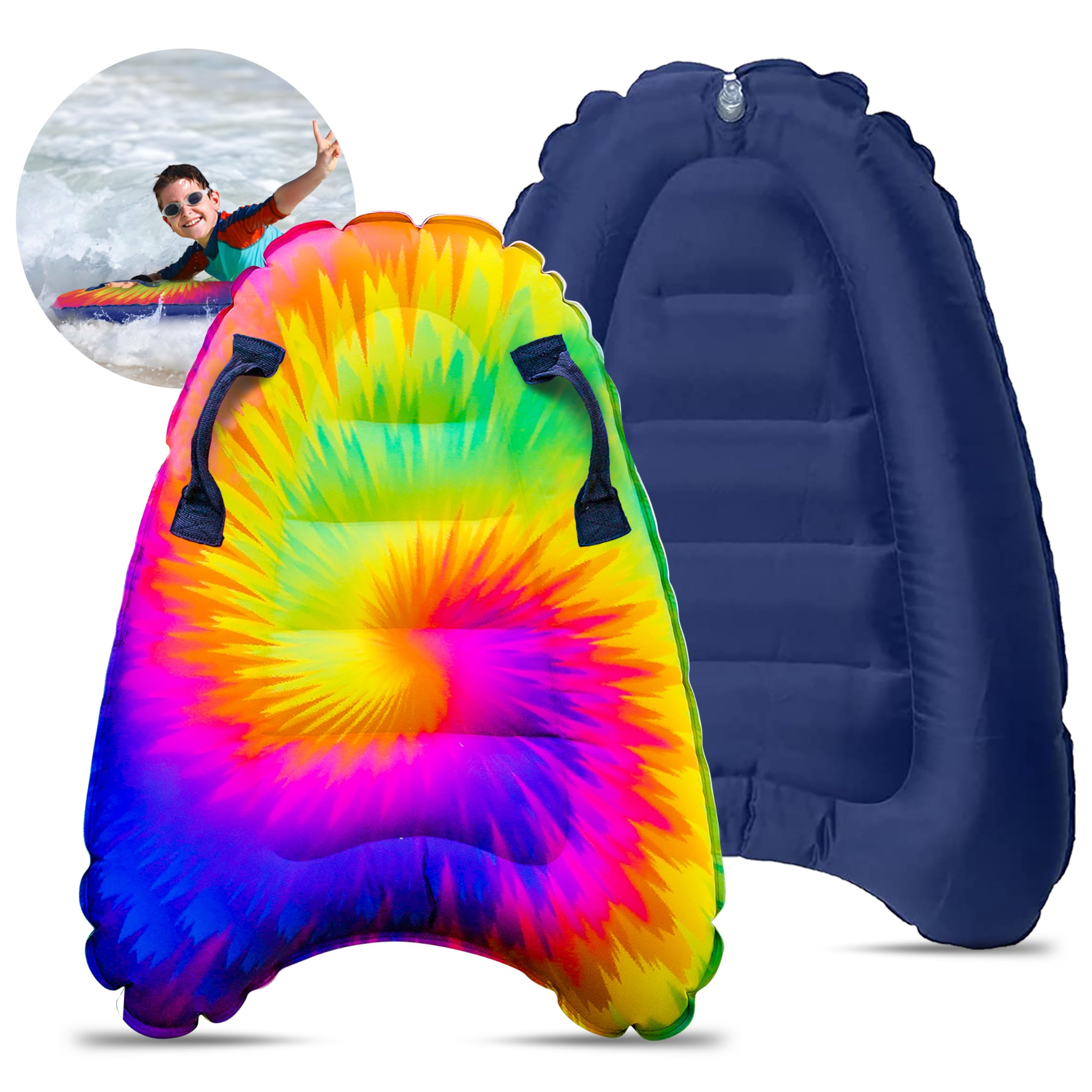 JAMBO Inflatable Surf Body Board with Handles, Boogie Board for Beach, Surfing Swimming Floating ... | Amazon (US)