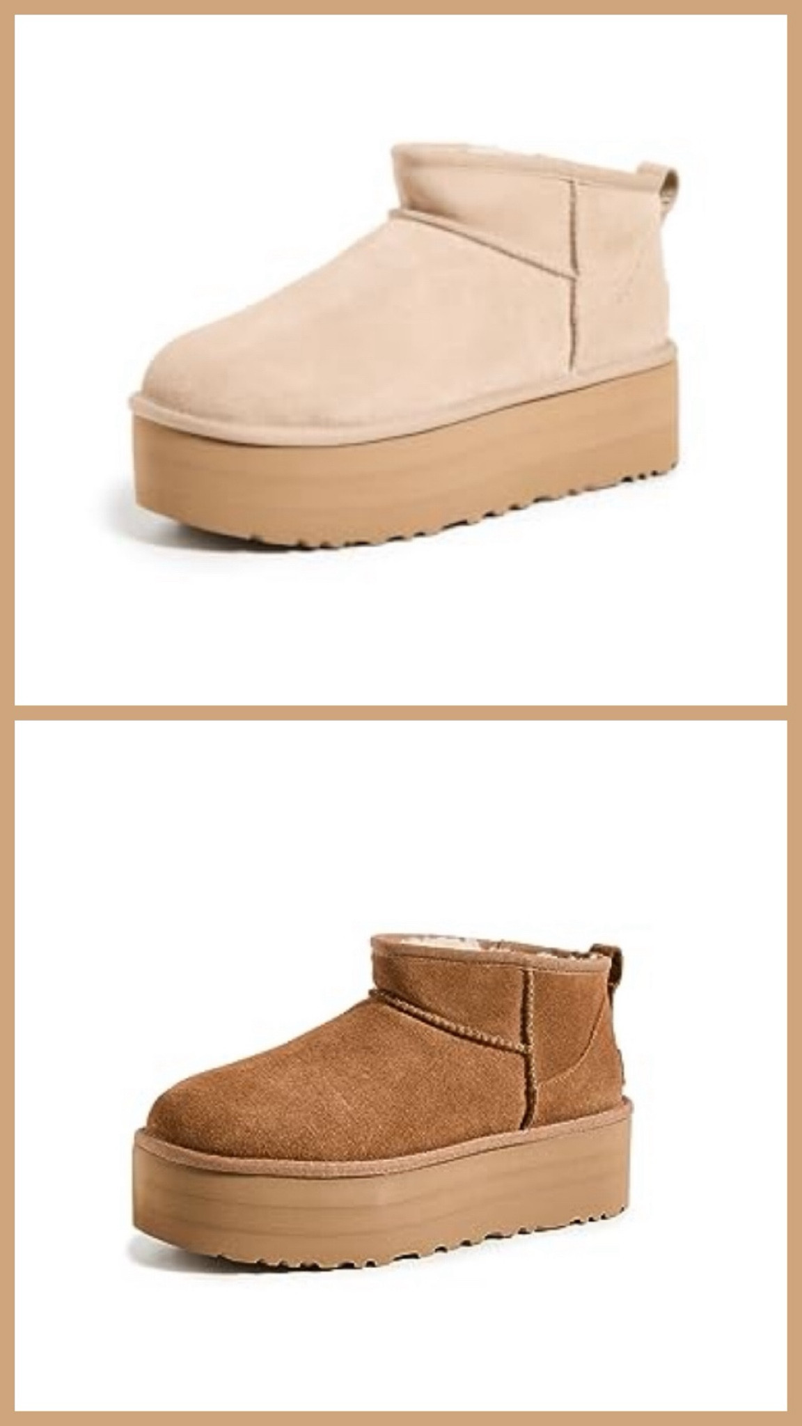 Trending classic ultra mini boot , ultra low Ugg, Ugg plush , platform, off platform boot , sand , chestnut , fall fashion , shoes 

#LTKStyleTip #LTKSeasonal #LTKShoeCrush
