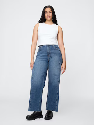 High Rise Stride Wide-Leg Ankle Jeans | Gap (US)