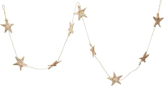 Creative Co-Op 72" L Hand-Woven Dried Natural Lata Star Garlands, Multi | Amazon (US)