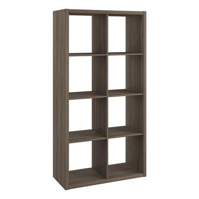 ClosetMaid 458500 Heavy Duty Decorative Bookcase Open Back 8-Cube Storage Organizer in Graphite G... | Target