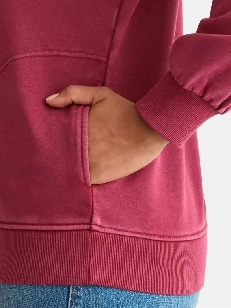 Time and Tru Women's Fashion Terry Snap Sweatshirt, Sizes XS-XXXL | Walmart (US)