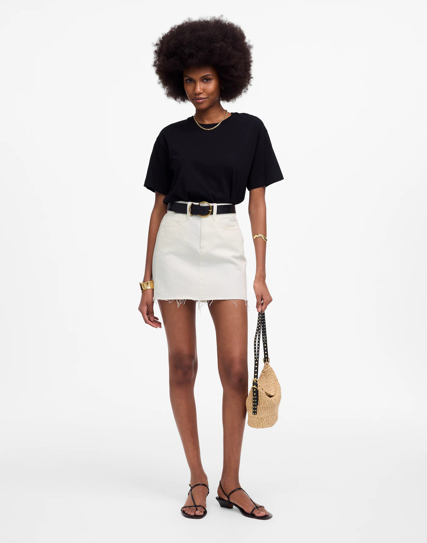 Raw-Hem Mini Skirt in Pure White | Madewell | Madewell