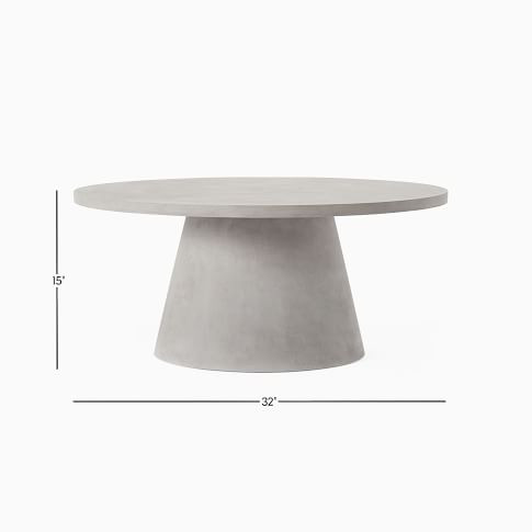 Concrete Pedestal Outdoor Round Coffee Table (32"–44") | West Elm (US)