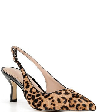 Cole Haan Hansell Leopard Print Haircalf Slingback Pumps | Dillard's | Dillard's