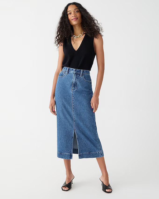 Midi denim skirt | J. Crew US