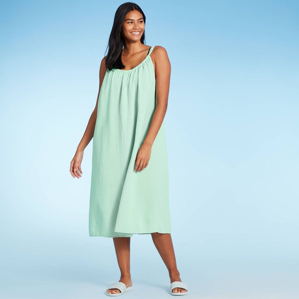 Women's Midi Cover Up Dress - Kona Sol Mint L/XL, Green | Target