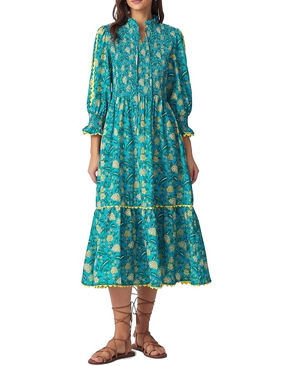 Kedera Women's Summer Boho Floral Midi Dress 2026 Casual Long Sleeve V Neck Flowy Beach Vacation ... | Amazon (US)