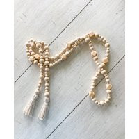 Geometric Wood Bead Garland With Tassels, Wooden Garland, Tiered Tray, Shelf, Coffee Table Beads, Ga | Etsy (US)