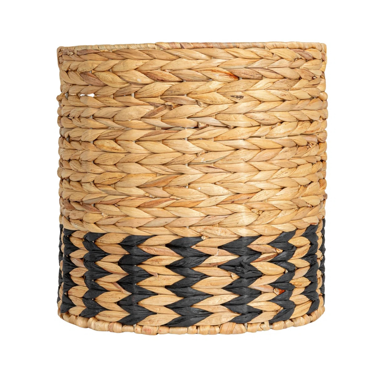 Natural Water Hyacinth And Paper Basket With Stripes | Wayfair North America