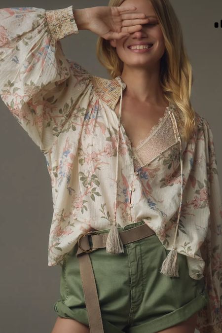 The prettiest top. Light and airy floral with lured details and tie front. 
kimbentley, summer outfit, vacation outfit, resort wear 

#LTKover40 #LTKfindsunder100 #LTKFestival