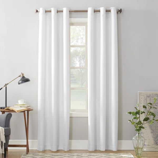 Matson Solid Semi-Sheer Grommet Single Curtain Panel | Wayfair North America