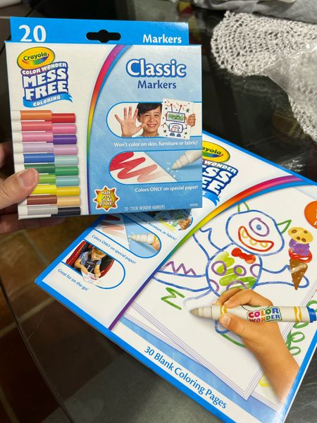 Mess free markers and special paper! Perfect for toddlers and not worry if they mark up the table