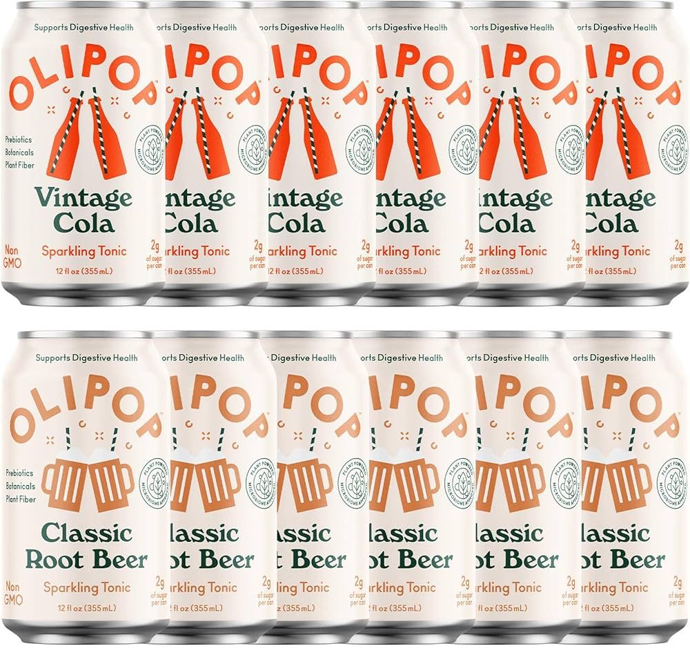 OLIPOP - Old School Classics, Vintage Cola & Root Beer, Classic Soda Variety Pack, Healthy Soda, ... | Amazon (US)