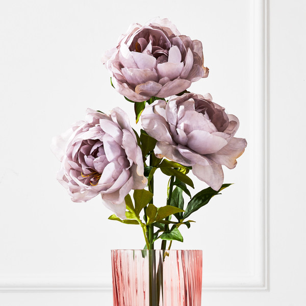 Dusty Purple Open Peony - Set of 3 | Z Gallerie