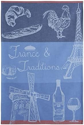 Coucke French Cotton Jacquard Towel, France et Tradition, Blue, 20-Inches by 30-Inches, 100% Cott... | Amazon (US)
