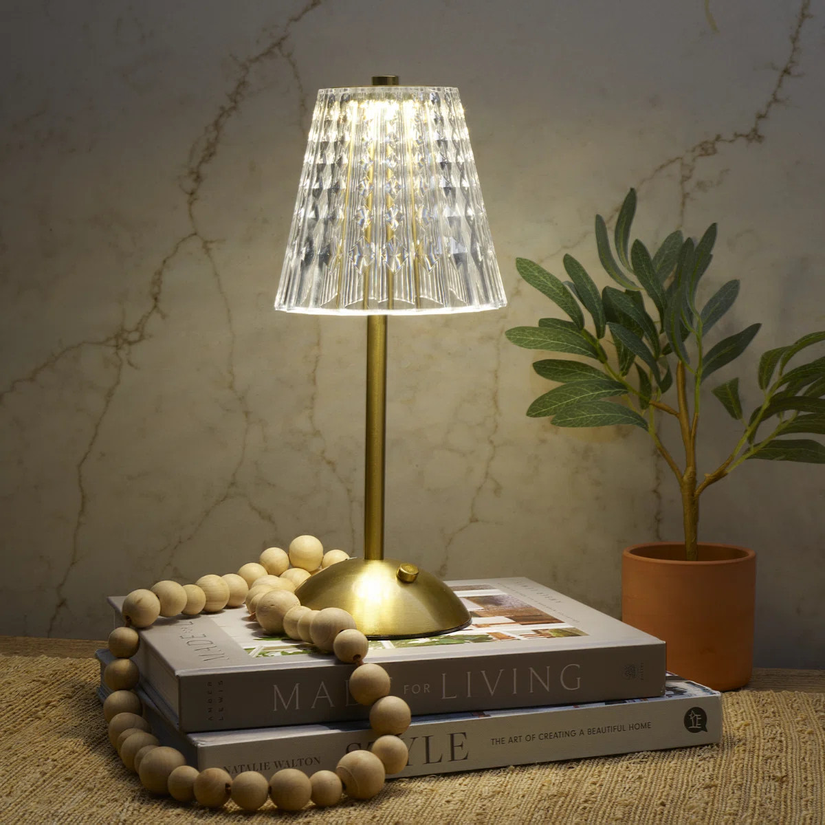 Elements Acrylic LED Rechargeable Portable Tabletop Lamp | Wayfair North America