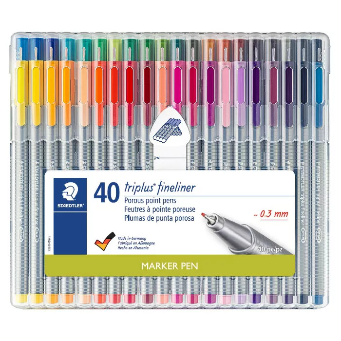 40ct Porous Point Pens Triplus Fineliner 0.3mm - Staedtler | Target