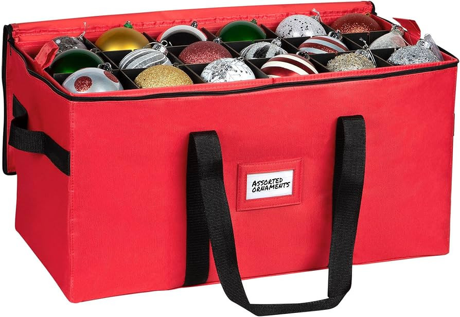Christmas Ornament Storage Container,Box Stores Up to 54, Adjustable Dividers, Large Organizer Bi... | Amazon (US)