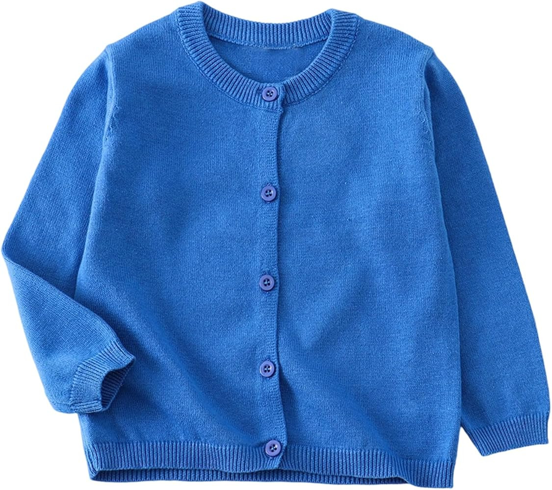 Toddler Sweaters Baby Boys Girls Cardigan Sweatshirt Cotton Button Up Knit Long Sleeve Jacket Fal... | Amazon (US)