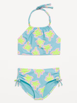 Printed Beaded Halter Bikini Swim Set for Girls | Old Navy (US)