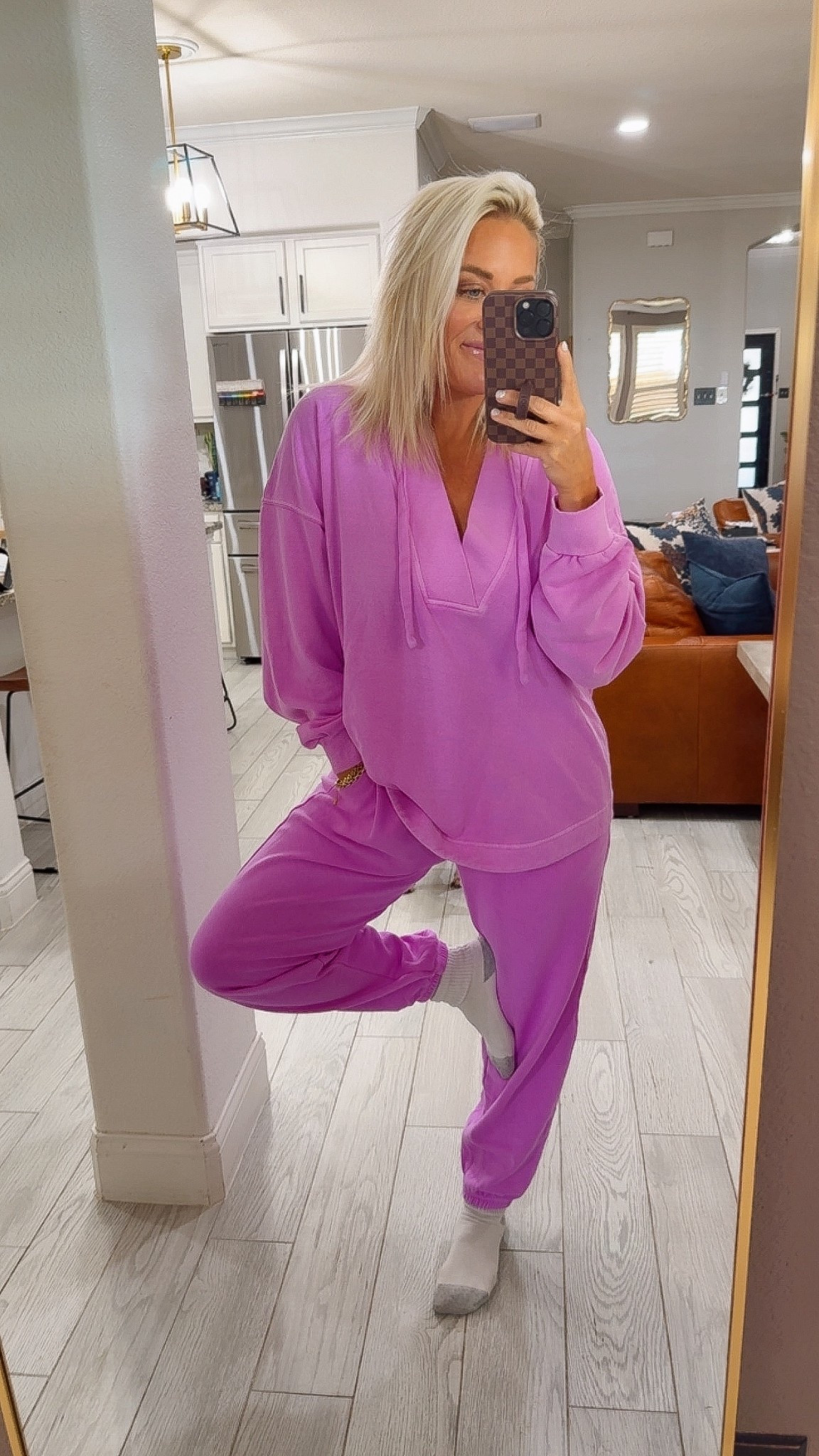 This color is seriously the best.
Top size medium
Joggers size small 