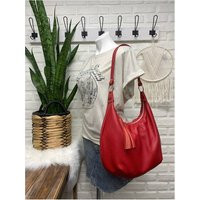 Red Leather Hobo Bag, Red Large Purse, Genuine Handbag, Zippered Hobo, Handmade in Maine | Etsy (US)