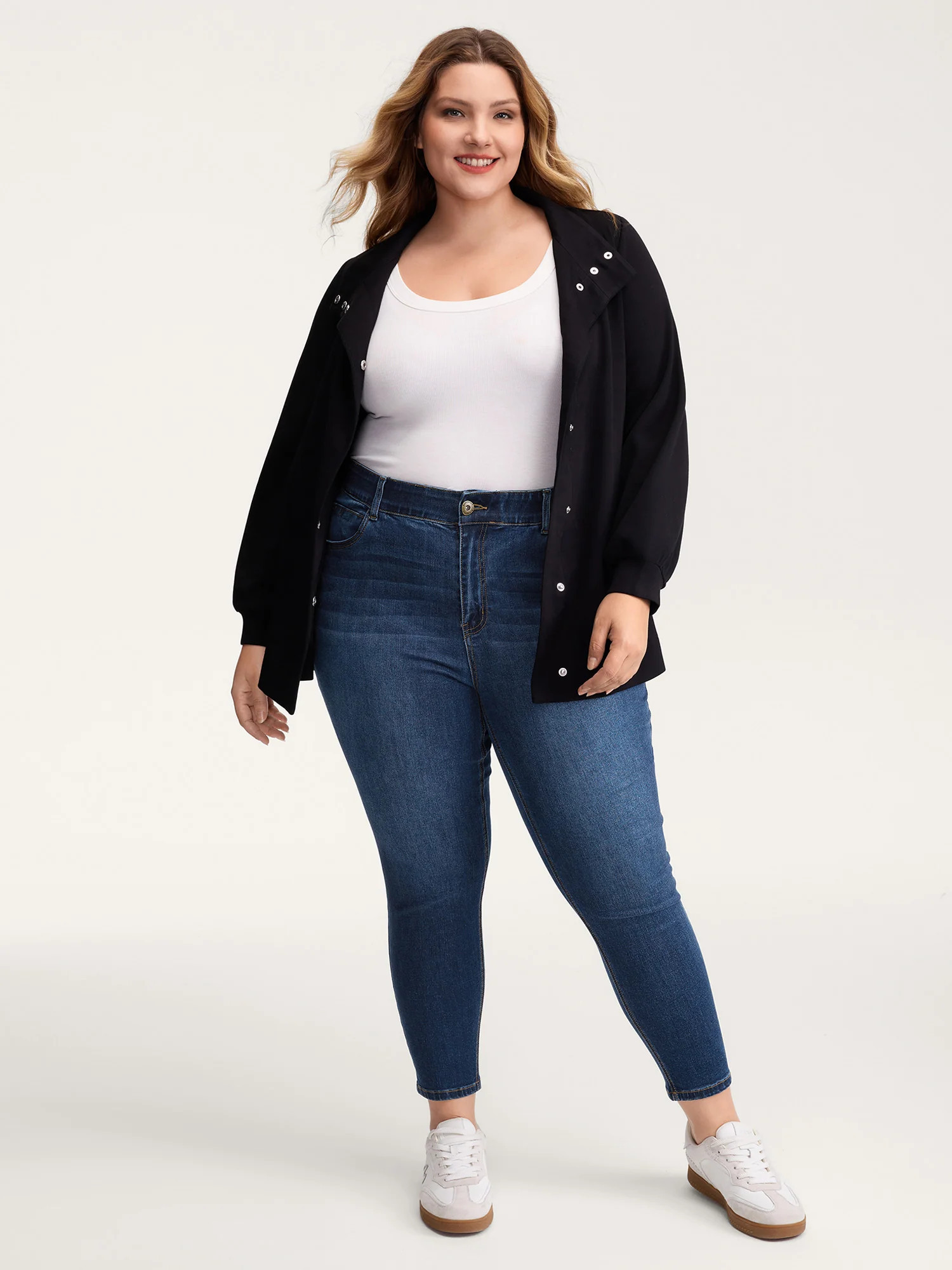 Stretchy Mid-Rise Skinny-Fit Jeans | Bloomchic
