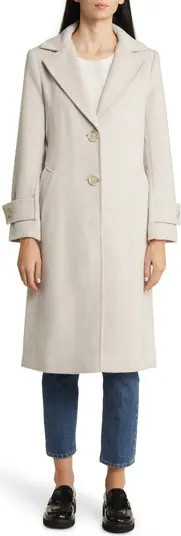 Notch Collar Longline Wool Blend Coat | Nordstrom