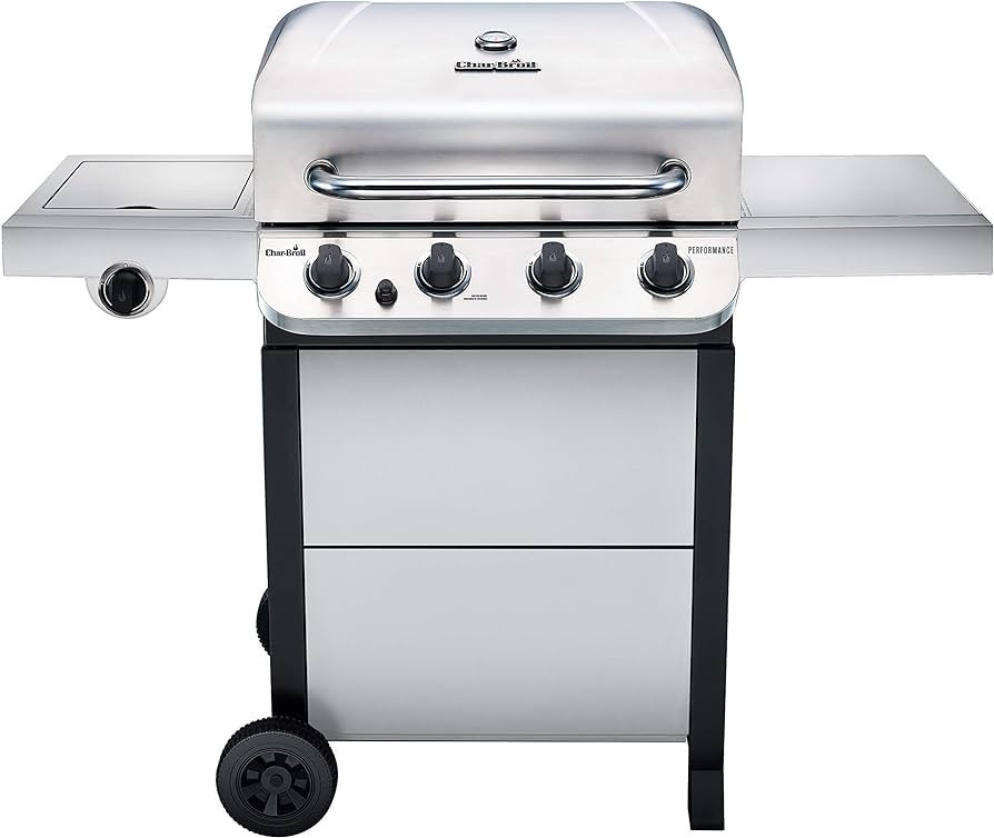 Char-Broil Performance Series Convective 4-Burner with Side Burner Cart Propane Gas Stainless Ste... | Amazon (US)