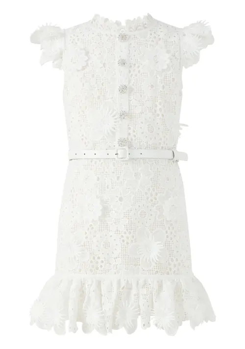 Marlo Kids Lucinda Embroidered Mini Dress in Ivory at Nordstrom, Size 7 | Nordstrom