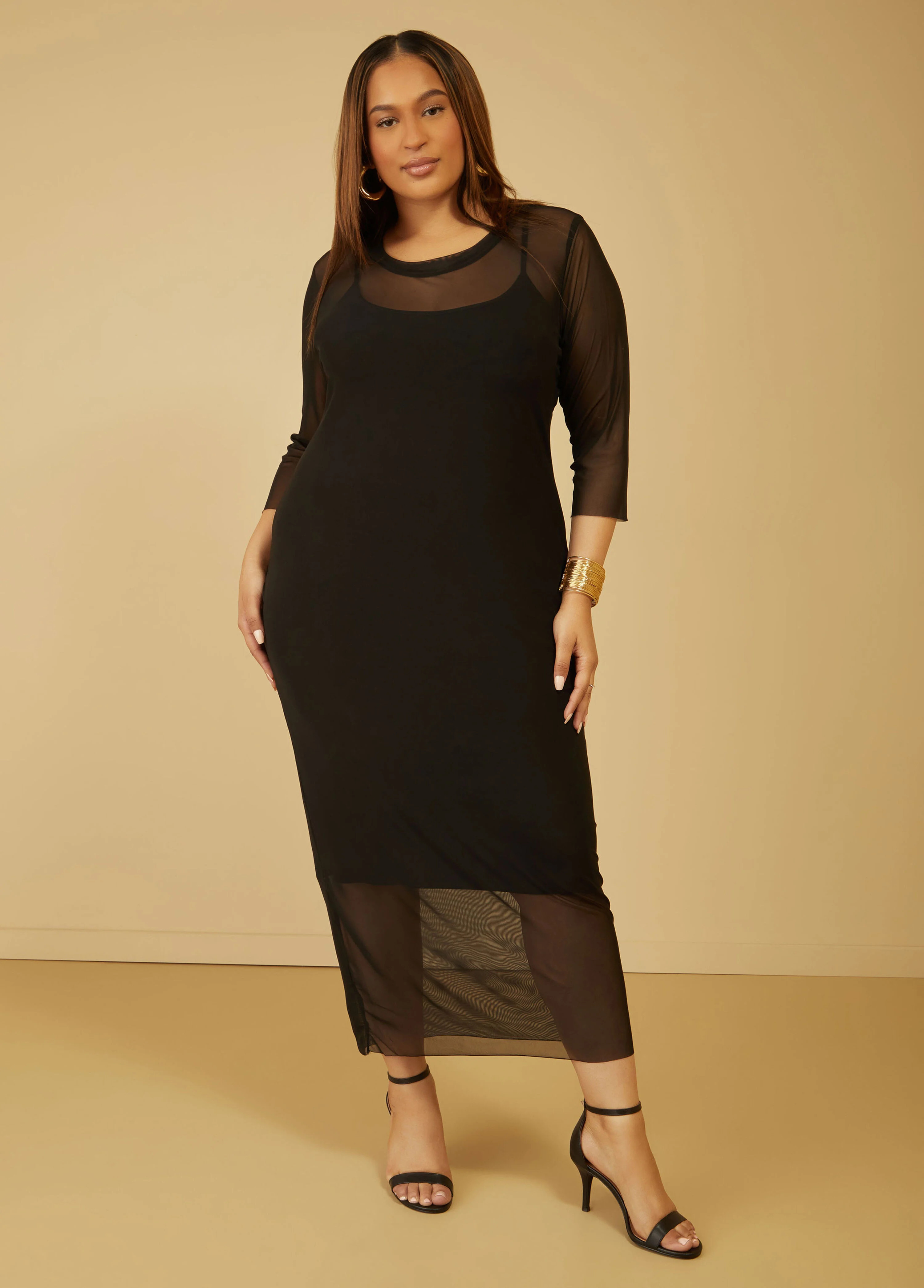Layered Maxi Bodycon Dress | Ashley Stewart