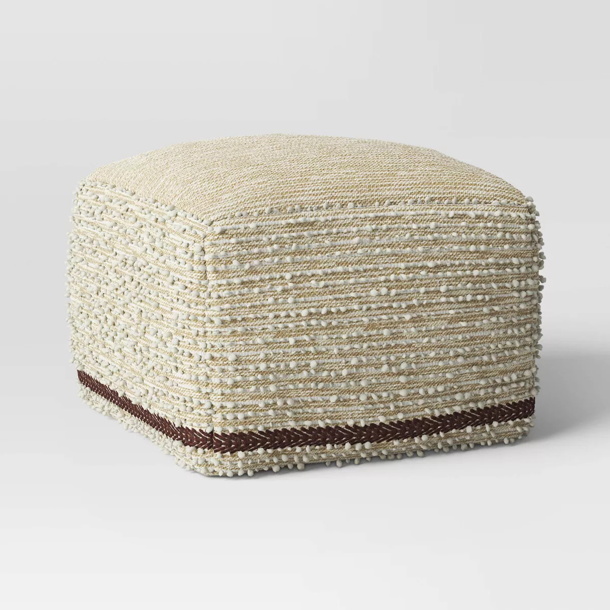 Branchville Square Pouf Cream Boucle - Threshold™: Transitional Style, No Assembly, Cotton & Wo... | Target