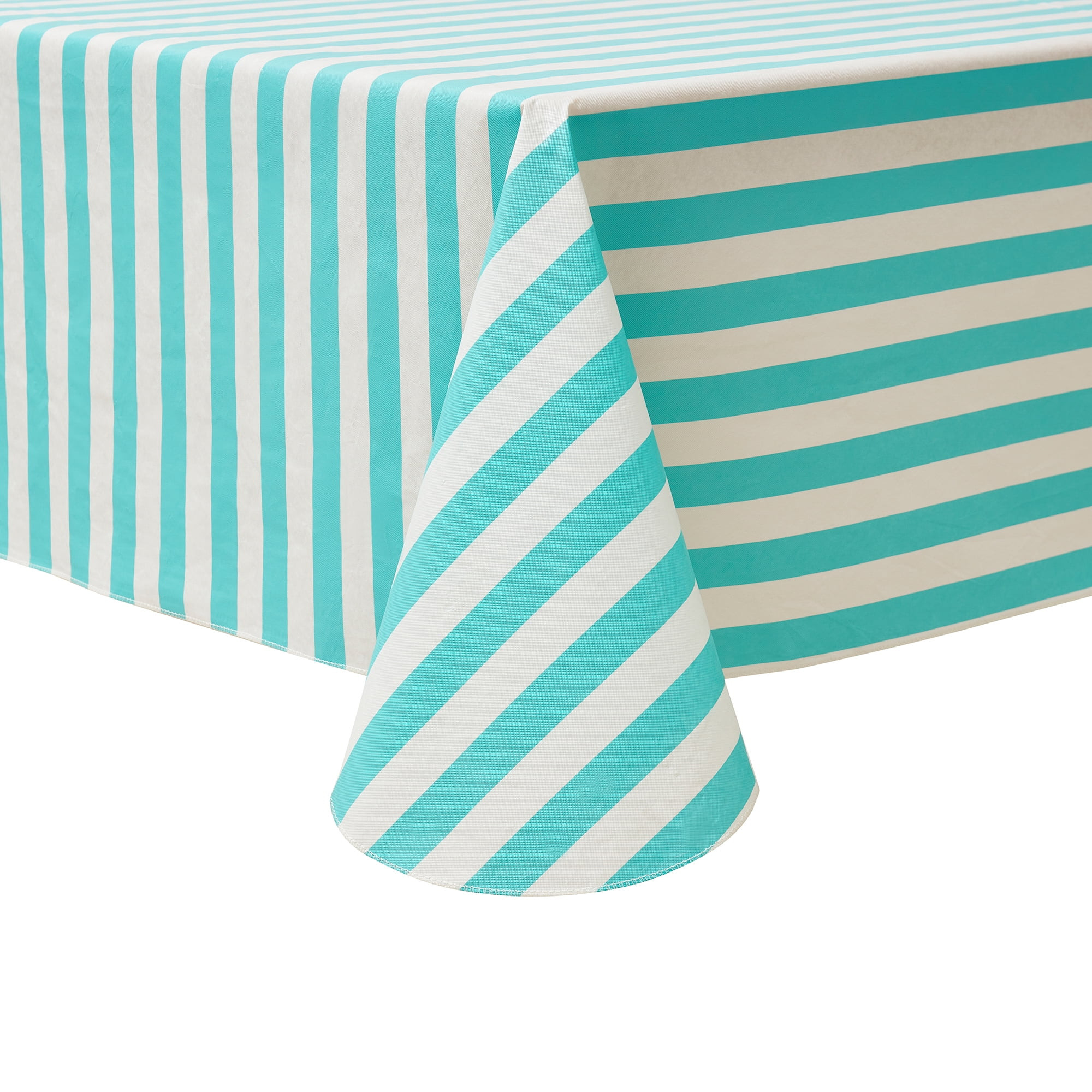 Mainstays Summer Fun Tablecloth, Indoor & Outdoor Table Decoration 60" x 84" - Green Striped | Walmart (US)