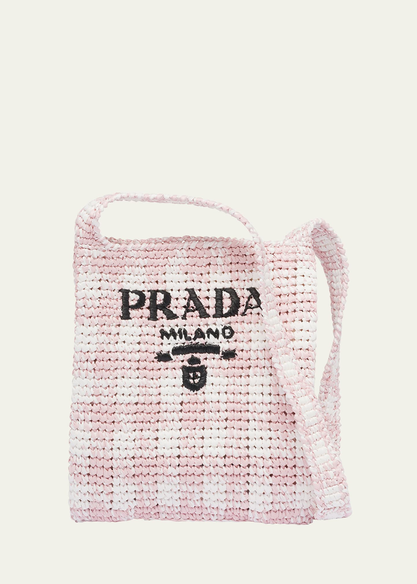 Prada Logo Raffia Messenger Bag | Bergdorf Goodman