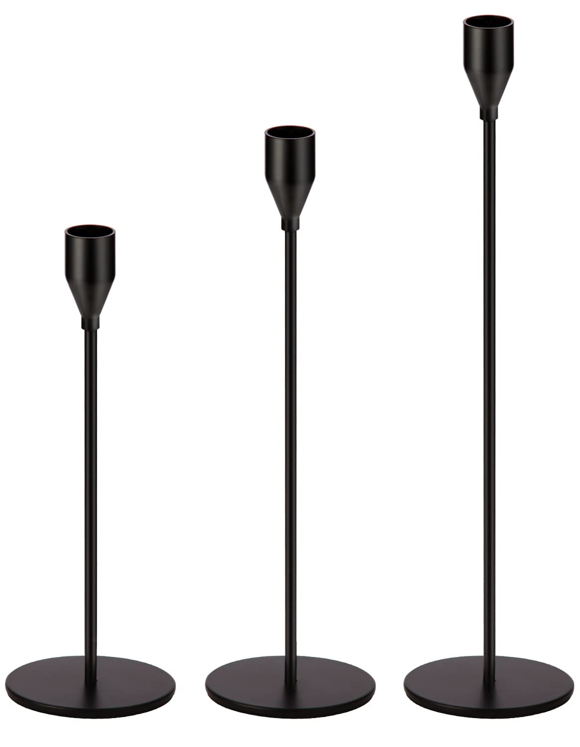 Amazon.com: Oatnauxil Matte Black Candle Holders Black Candlestick Holders Metal Candle Holder fo... | Amazon (US)