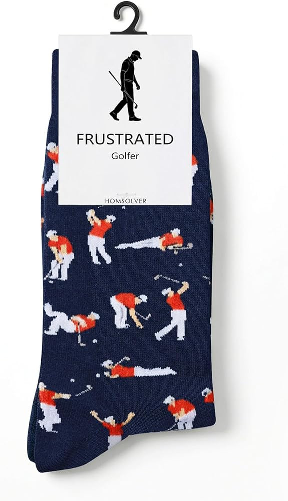 Homsolver Golf Socks for Men, Birthday Fathers Day Christmas Gift for Men, Funny Angry Golfer Soc... | Amazon (US)