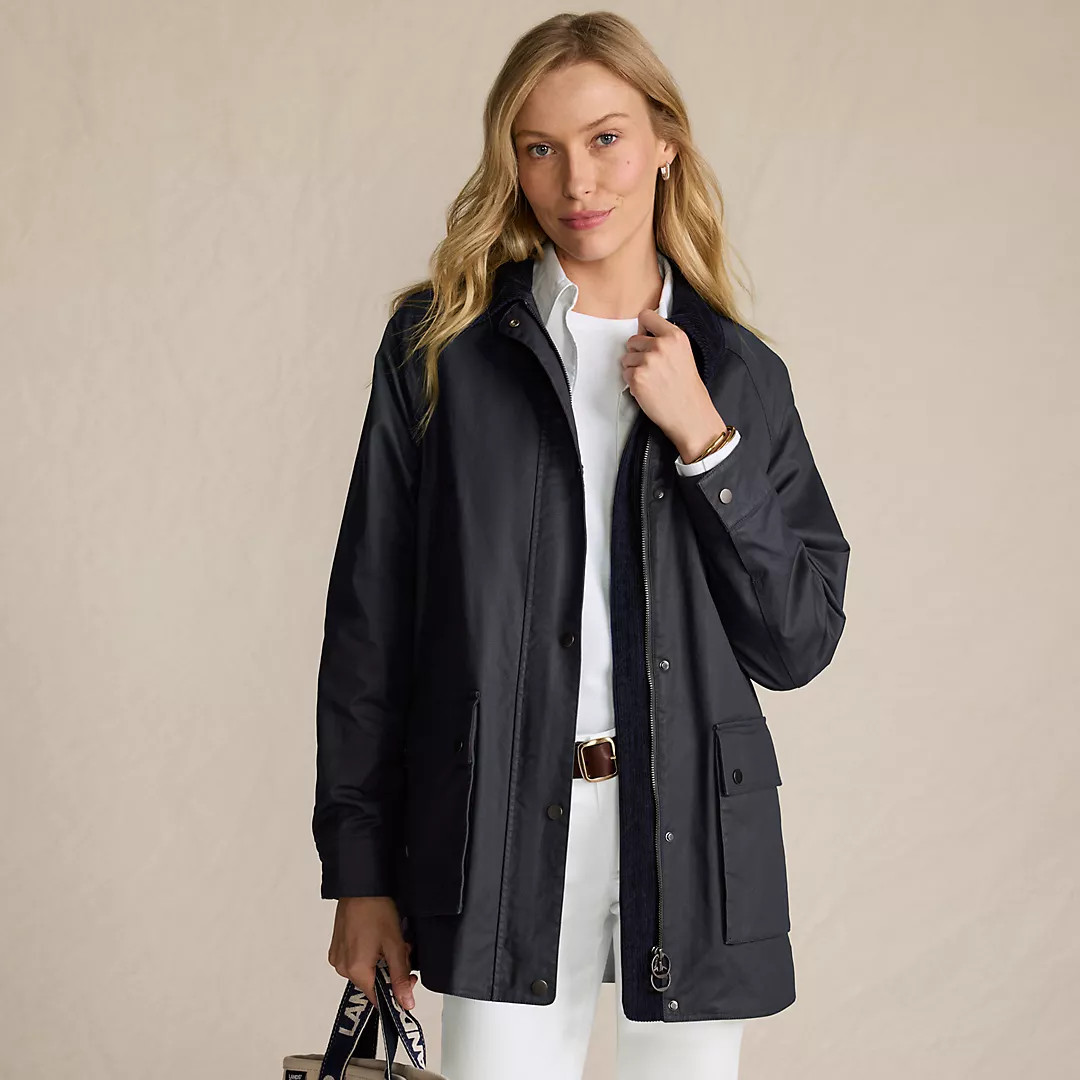 Women's Waxed Cotton Barn Coat | Lands' End (US)